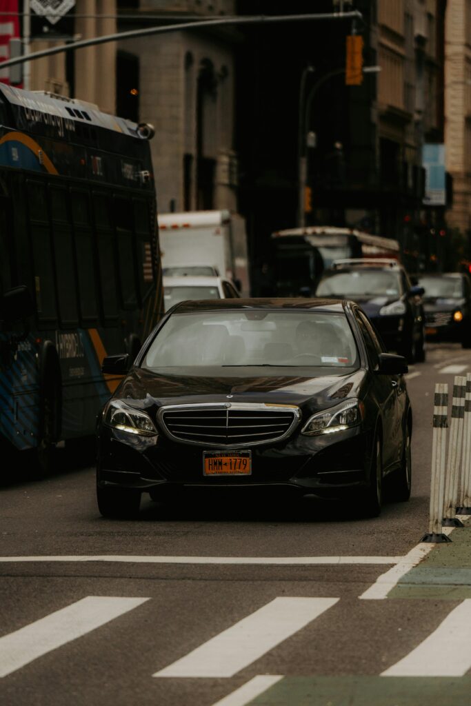 Black Mercedes-Benz E-Class on Street